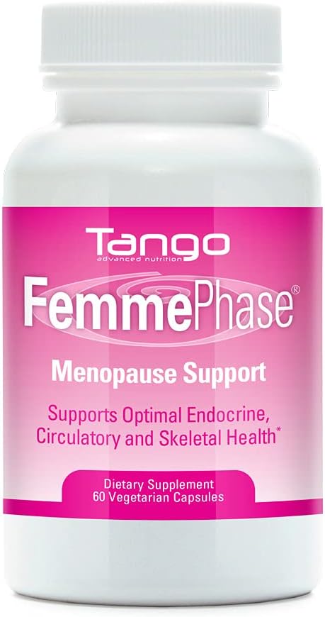 FemmePhase Advanced Menopause Support Formula: All-Natural Herbal Supplement for Hot Flashes, Cramps, Fatiga, Night Sweats, and Mood Changes (60 Vegetarian Capsules)