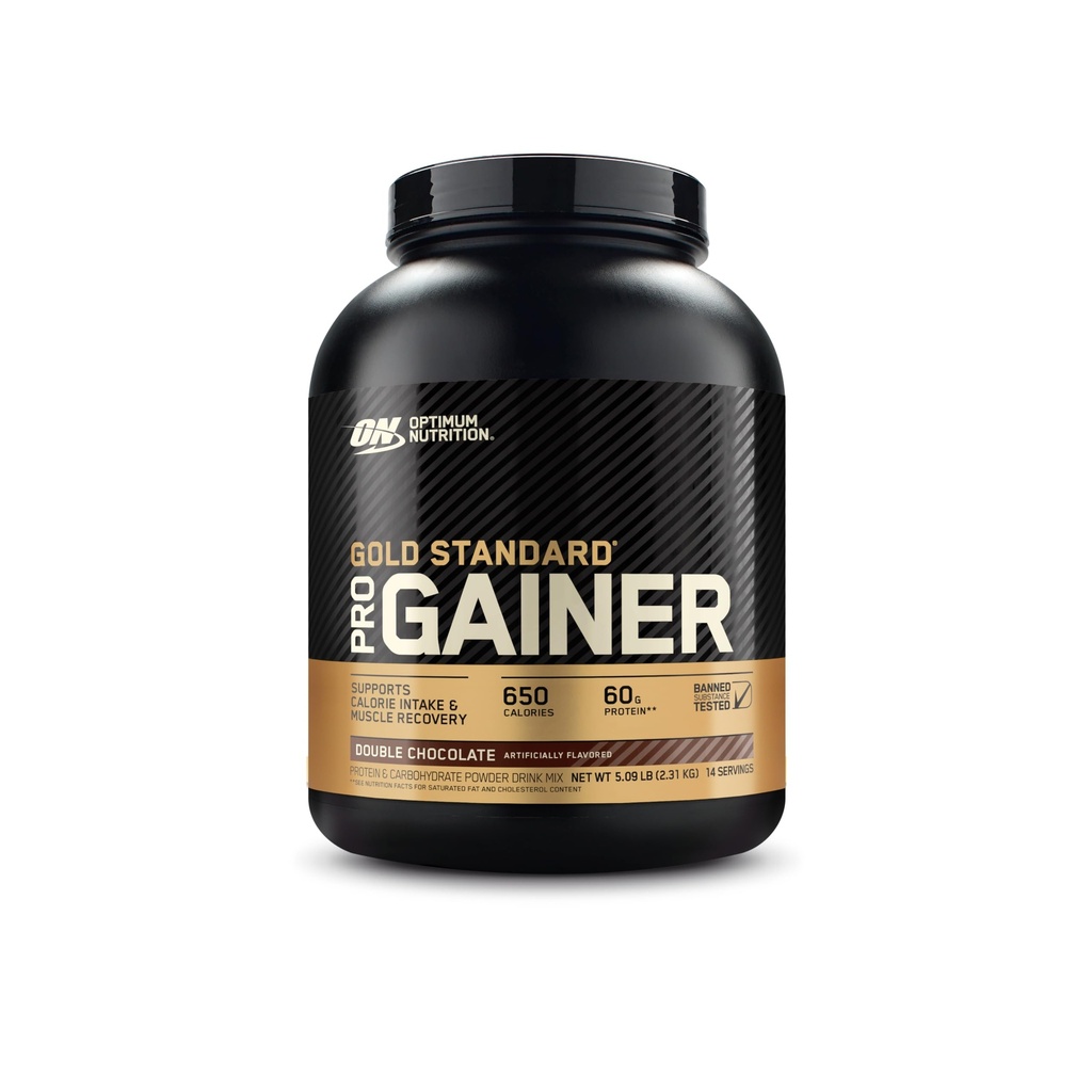 Optimum Nutrition GS Pro Gainer Weight Gainer Protein Powder, Double Chocolate, 5.09 libras (Packaging May Vary)