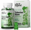 Wild & Organic Valerian Root Gummies 1800mg - Mood Support w/Valerian Root Extract - Calming Gummies for Relaxation - 60 Vegan, Non-GMO Polvos Basados en Polvo