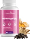 Naturalfem Ashwagandha Suplementos para Mujeres con Pepper Negro - Manejo de Estrés, Hormona & Mood Support Suplemento - Sin gluten, 1300 mg. 60 cápsulas vegetales