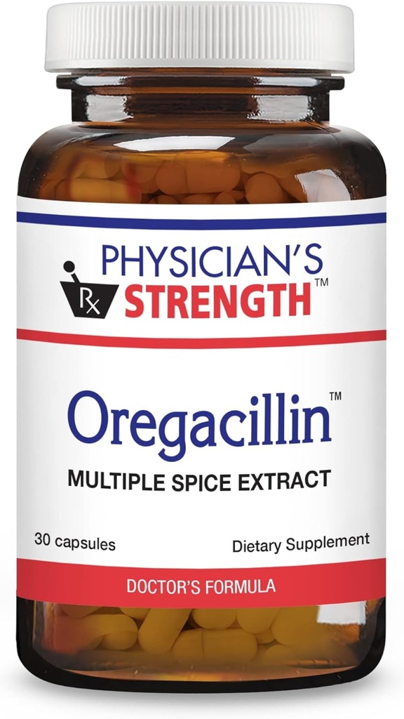 Oregacillina de fuerza del médico - 30 cápsulas - Extracto de especia múltiple - Soporte de salud respiratorio - 30 servicios