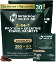 Nutrición en la proteína de Go Whey Packets con crema – 25g Proteína + 5g Creatina – Polvo de proteína de un solo paso – Chocolate (30-Pack)
