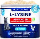 L-Lysine para gatos - Lysine Powder Suplemento - 900 mg/servido - Soporte inmunitario para gatos y gatitos - Sneezing, Runny Nose, Squinting, Watery Eyes, Cold, Eye Function, Respiratory Health - con Taurine