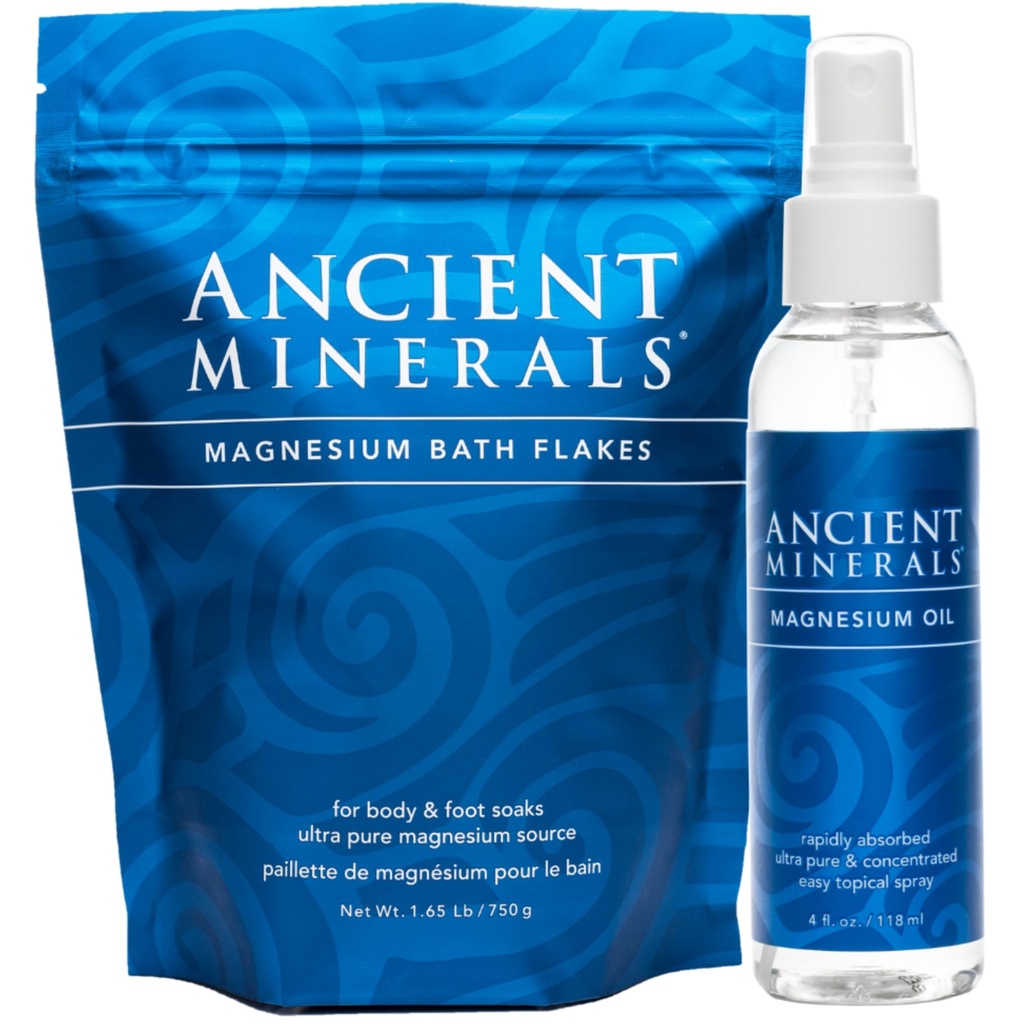 Antiguos Minerales Bromas de baño de magnesio y aceite de magnesio Bundle - Puro Genuine Zechstein Chloride