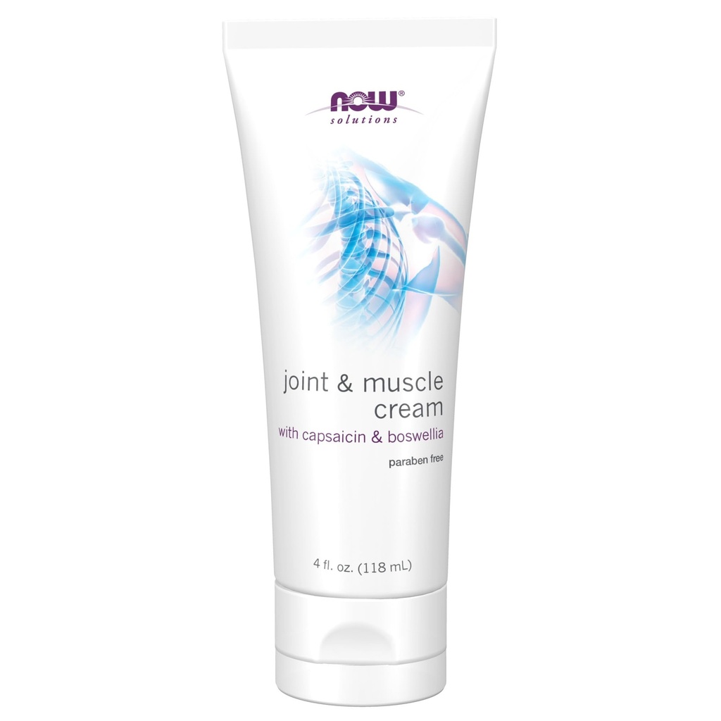 AHORA Foods Solutions, Joint &amp; Muscle Cream with Capsaicin and Boswellia, Paraben Free, 4-Ounce