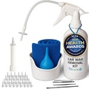 Herramienta de eliminación de cera de oído por Tilcare - Sistema de riego de oído para adultos &amp; niños - Kit de limpieza de oídos perfecto - Incluye la Cuenca, Syringe, Kit de Curette, Toalla y 30 Consejos Desechables