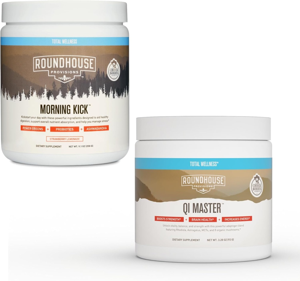 Roundhouse Provisions Morning Kick y Qi Master Wellness Bundle