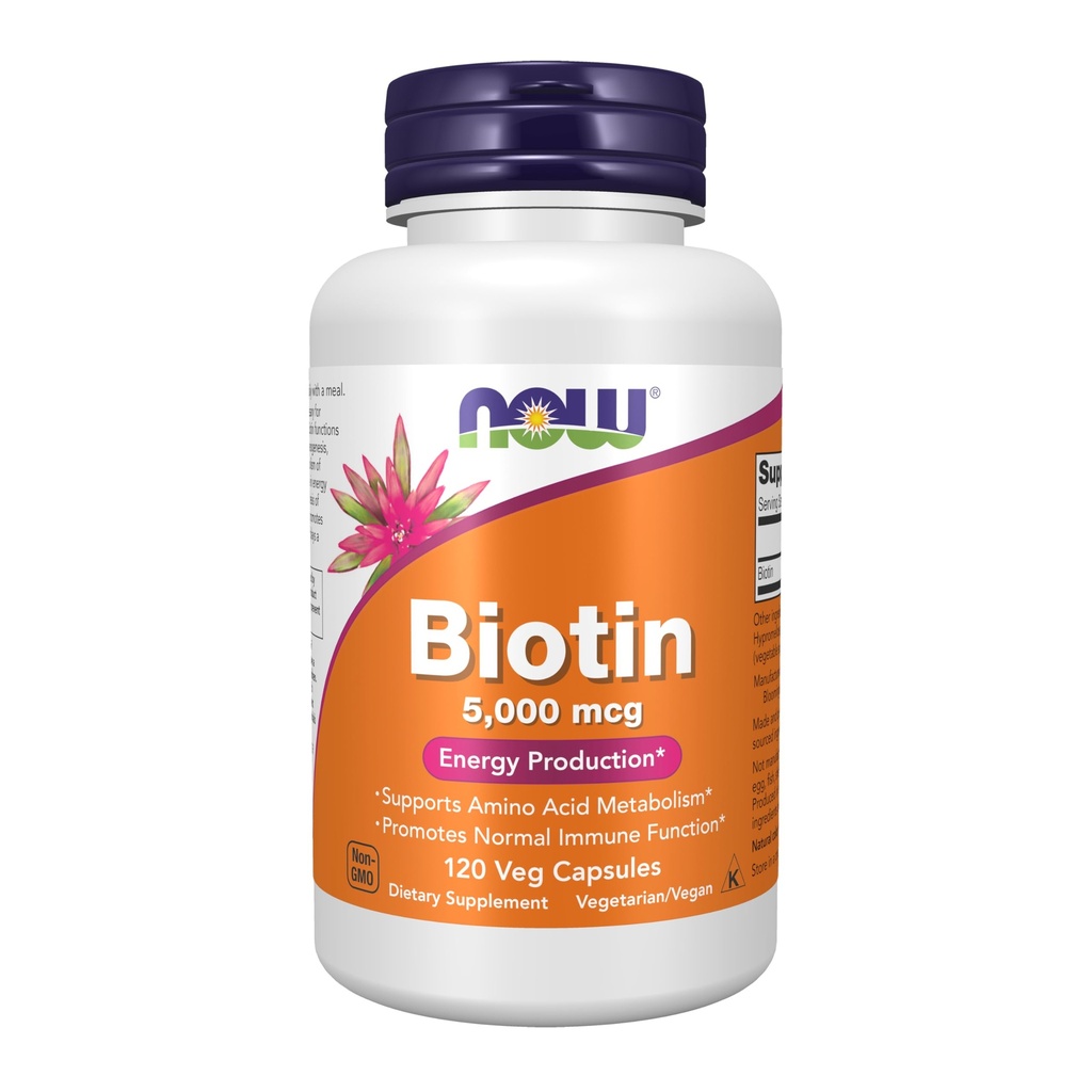 AHORA Alimentos por ahora Producción de Energía Biotina 5000 mcg- 120 Vcaps