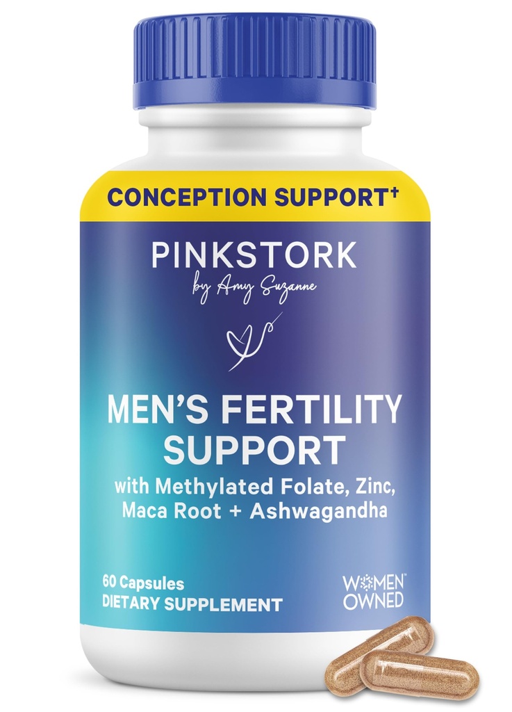 Suplementos de fertilidad de esterk azul para hombres - apoya la concepción para él - Vitaminas prenatales masculinas con raíz de Maca, Ashwagandha, Folate, B12 - Sperm Heath, Drive, Motilidad - 60 cápsulas