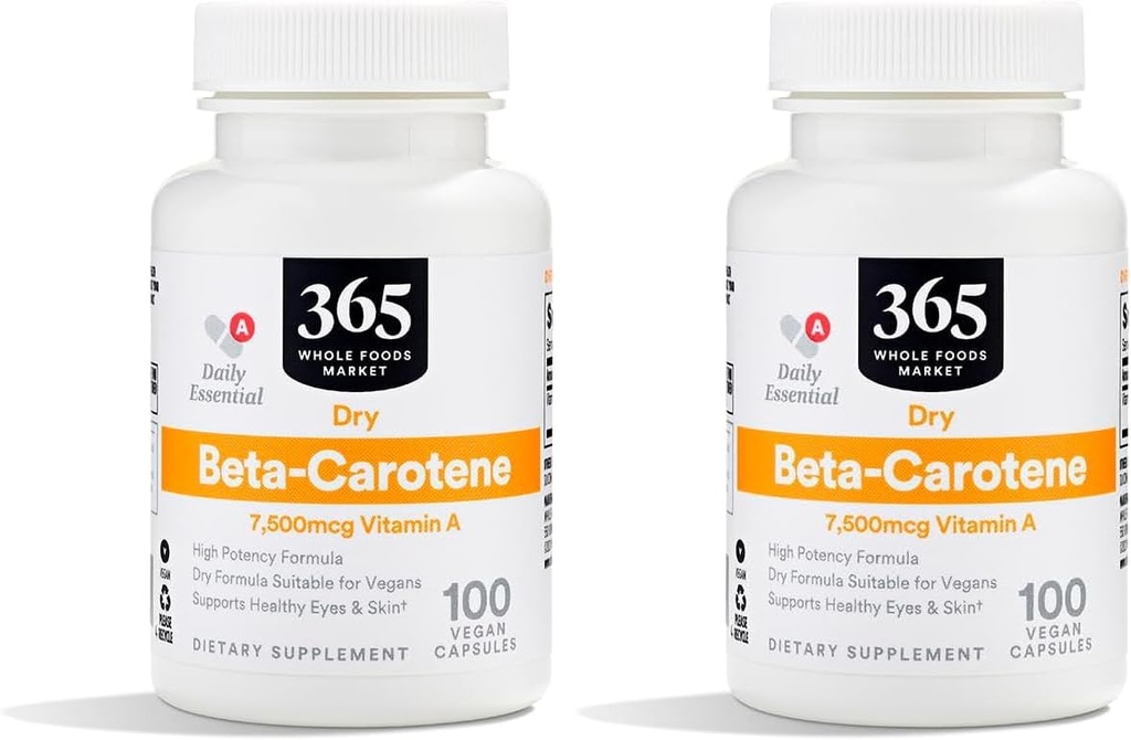 [BRSRAGT7A57GYDTF] 365 por Whole Foods Market, Beta Caroteno Dry 15000 MCG, 100 Cuenta (Pack of 2)