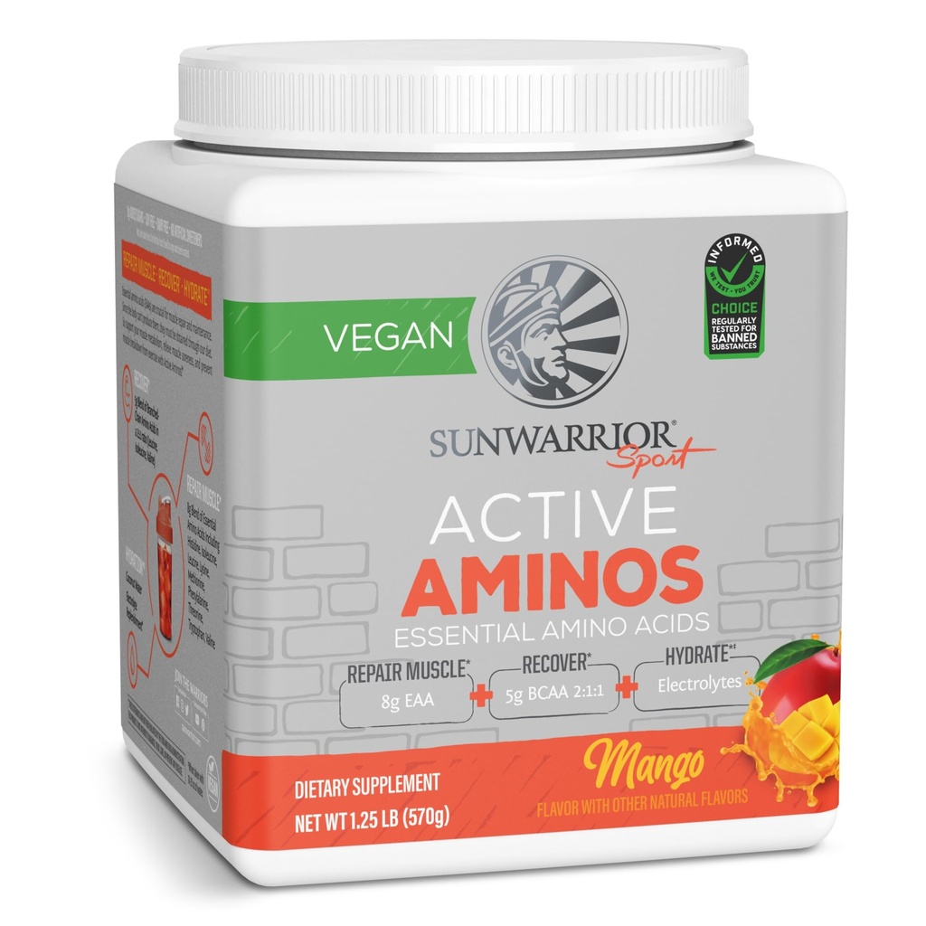 Sunwarrior Amino Acids Amino Energy Powder Amino Amino Aminoácidos esenciales EAA &amp; BCAA ← Reparación muscular Hidración " Recuperación " Promover Wellness Strength " Endurance peru Mango Flavor ← 30 Serviciones  durable Aminos activos