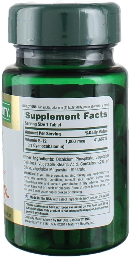 Bounty Vitamina B-12 1000 mcg Tablets 100 ea (Pack of 9)