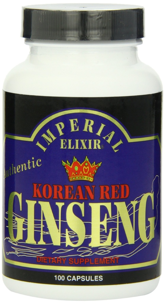 Elixir imperial, Ginseng rojo coreano, 600 mg, 100 cápsulas