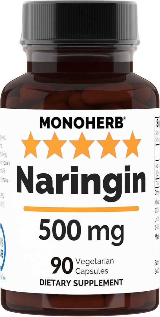 Naringin 500 mg - 90 cápsulas de verduras - 90 Servimientos