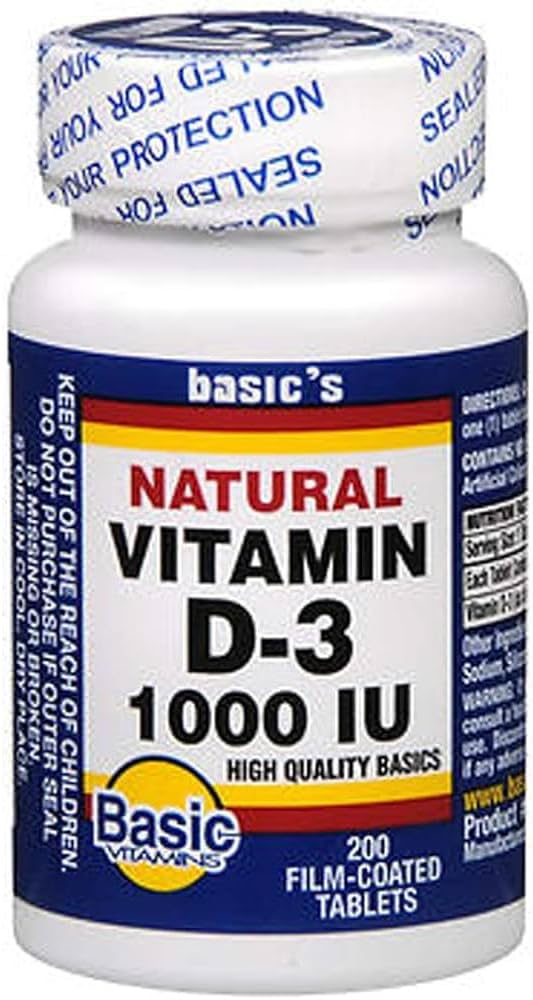 Vitamina D-3 1000 UI Película-Coated Tabletas - 200 ct