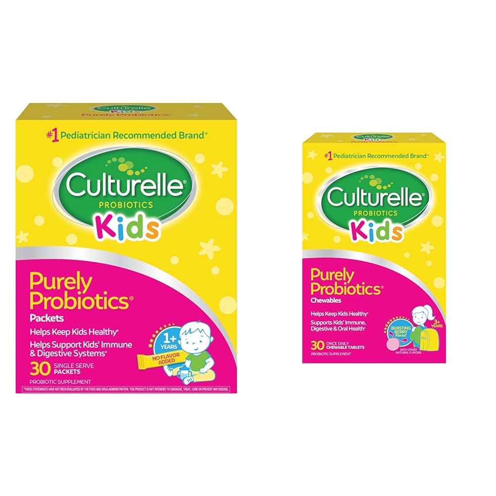 Culturelle Kids Daily Probiotic Supplement " Kids Chewable Daily Probiotic for Kids, Ages 3+, 30 Count