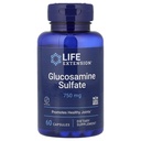Extensión de la vida Sulfato de Glucosamina, 750 mg, soporta el confort de la rodilla y la salud conjunta, libre de gluten, no transgénico, 60 cápsulas