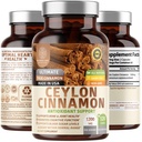 N1N Premium Ceylon Cinnamon 1200mg [100% Organic Ceylon Cinnamon] Suplemento natural para apoyar la circulación saludable, cerebro y función conjunta, 120 caps