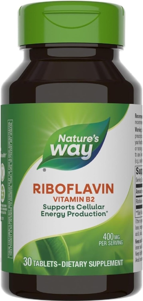 Manera de la naturaleza Riboflavin Vitamina B2, 400 mg por por porción, Pack de 3