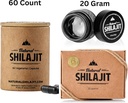NATURAL SHILAJIT Resin ¦ Shilajit Suplemento con ácido Fulvic " Trace Minerals 20G " NATURAL SHILAJIT Capsules (1-2 Meses de Suministro)