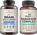 AMANDEAN Cerebro Premium & Magnesio Bundle: Magnesium L-Threonate, Glycinate & Malate, USA-Grown Organic Lion’s Mane 6:1 Extract, y Alpha-GPC. Apoya la salud cognitiva, enfoque " sueño