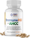 Immune-HD con AHCC Suplemento para Immune Support,1500mg de AHCC Mushroom Extract + Olive Leaf & Quercetin con Bromelain, Natural Killer Cell Activity for Immune System, Liver Function, 90 Caps, RBG