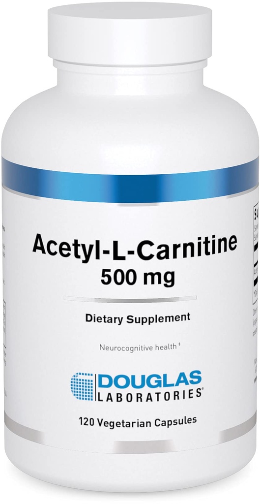 Douglas Laboratories Acetyl L-Carnitine 500 mg  Apoya Función cerebral y nerviosa durante el proceso normal de envejecimiento* ← 120 Capsules