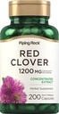 Piping Rock Red Clover 1200mg  200 Capsules ← Herbal Suplemento  Blossom Extract ← Non-GMO, Gluten Free