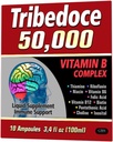 50.000 - Suplemento líquido complejo de vitamina B, Apoyo inmunitario, No GMO, 10 Ampollas (3.4 fl oz / 100 ml)