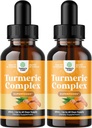 Tormárica orgánica gotas líquidos para adultos - Curcumina líquida de Turmárico con canela de cobre negro y jengibre para las articulaciones Digestión Inmunidad & Suplemento más orgánico Concentrado (2oz) (2)