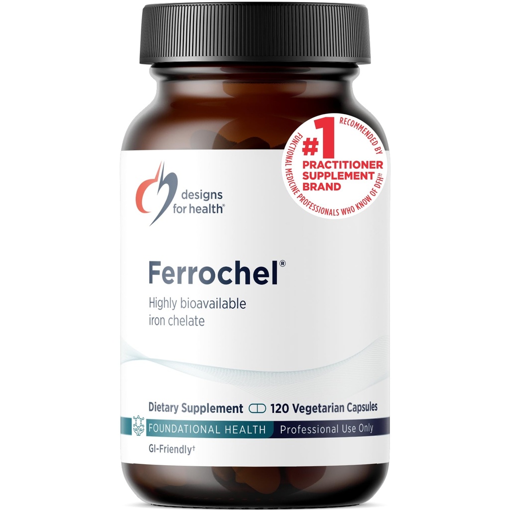 Diseños para Hierro Salud – Vital para la Producción Energética, Immune & Brain Health, Alta Absorción Ferrochel Hierro Chelato Bisglycinate Femenino – Seguro de Embarazo (120 Caps Vegan)