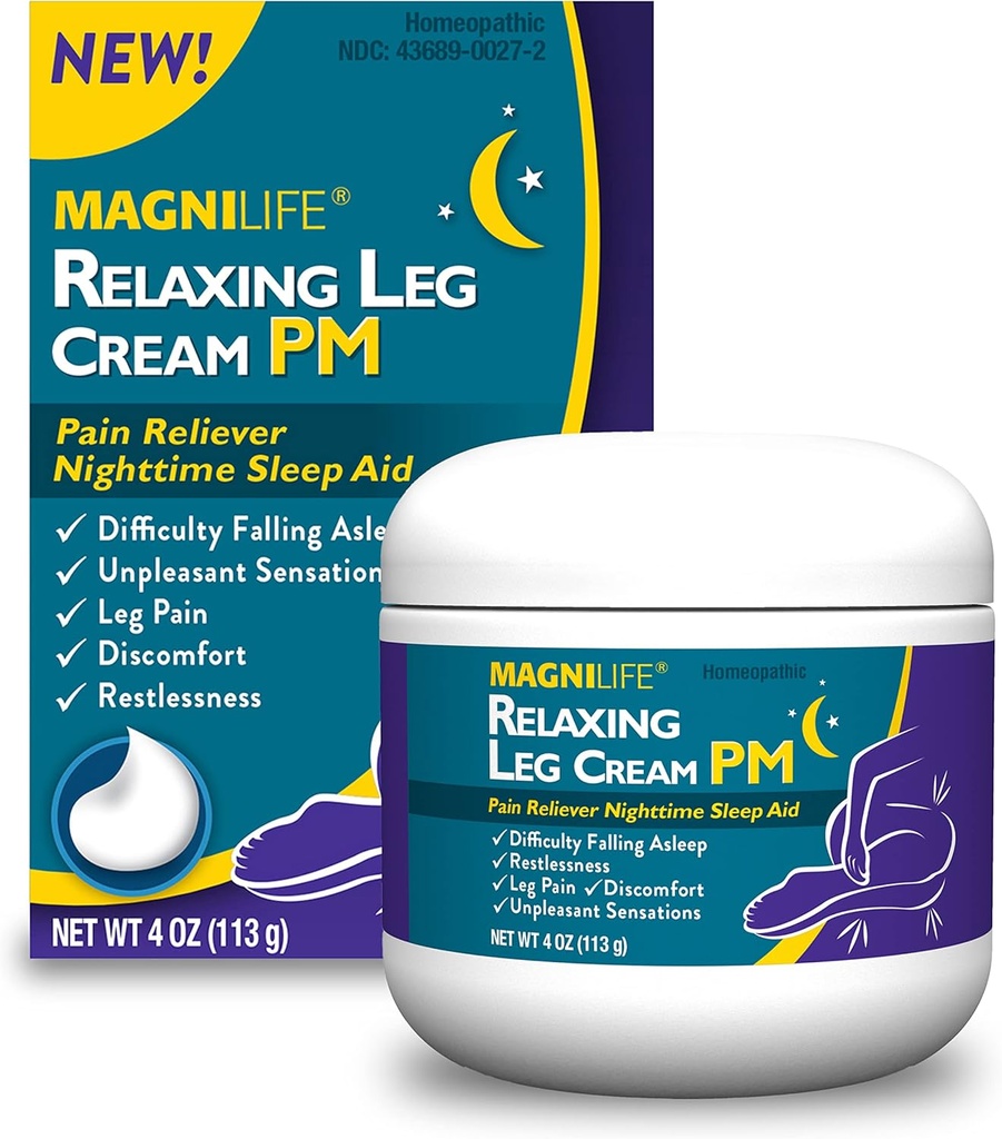 MagniLife Relajamiento de la Legislatura Crema PM, piernas inquietos, pene profundo tópico para el dolor, naturalmente calmar calambres, incomodidad, y lanzar con lavanda y el magnesio - 4oz