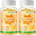 Magnesio Glycinate Gummies 1000mg - Suplemento de Potasio de Magnesio Libre de Azúcar con Vitamina D, B6, CoQ10 para calma Mood & Sleep Support - 120 Orange Gummies