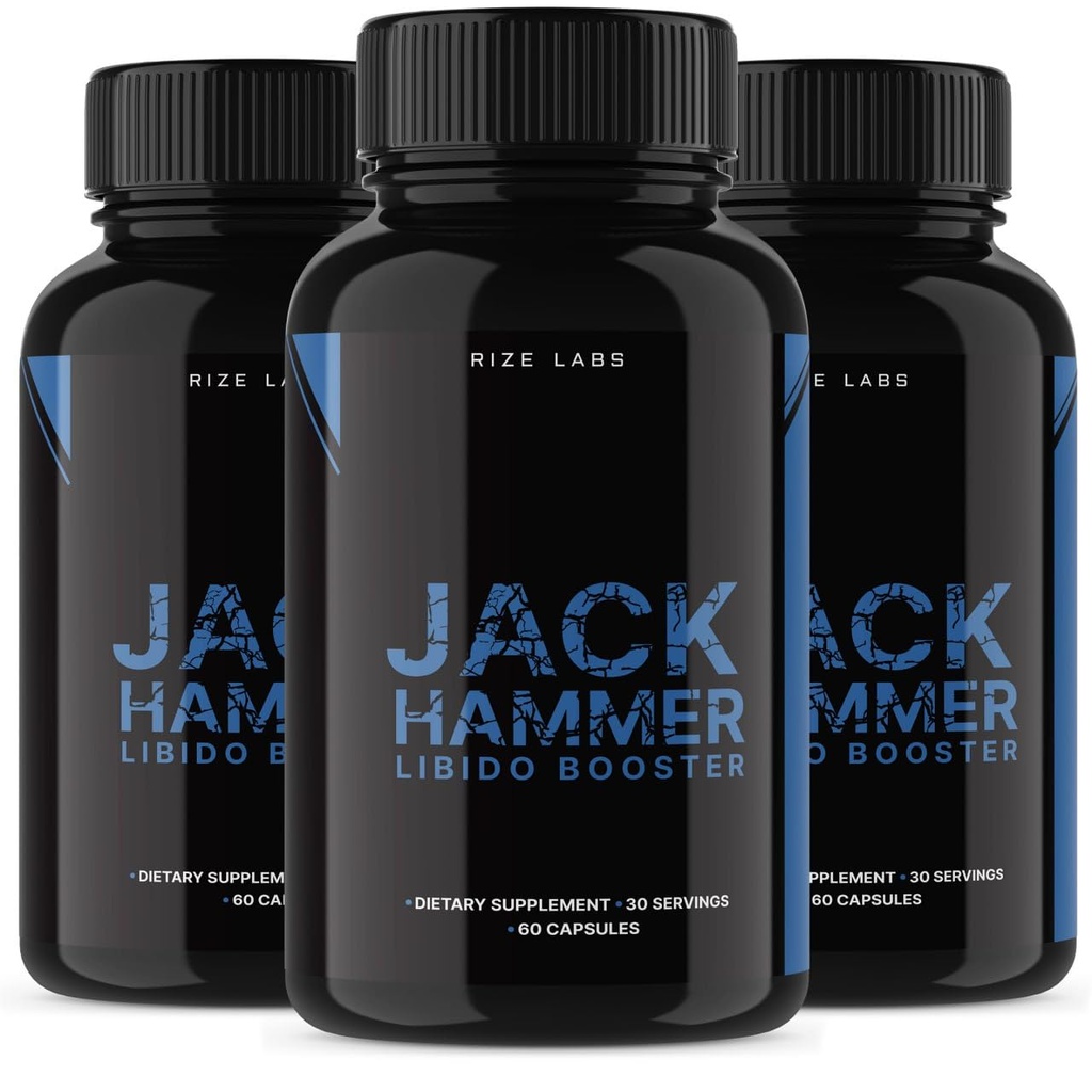 rize labs - Jack Hammer Libido Booster Suplemento para Hombres, Powerful All Natural Formula to Improve Performance (180 capsules)