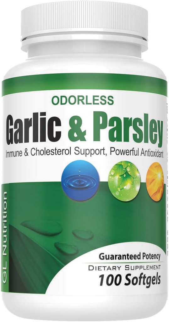 Todo-Natural Ajo sin olor y Parsley Detox Suplemento Softgels, 100 Softgels