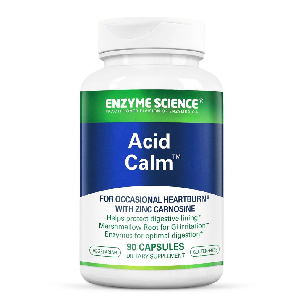 Enzyme Science Acid Calm, 90 cápsulas – para la acidez ocasional y la indigestión – Suplemento de la enzima – Ayuda digestiva – Capsulas vegetarianas