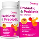 Probióticos vaginales, 70 Probióticos CFU de billón para mujeres, 13-en-1 Mujeres Probióticos " Prebióticos orgánicos para Vaginal, orina, pH Balance, Immune, Gut " Digestivo, Salud de Bloating - 2 meses Suministro