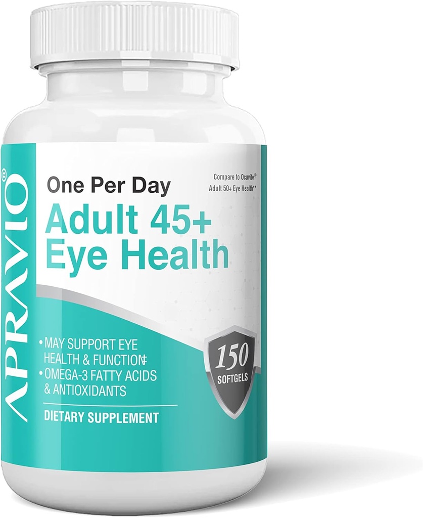 Adulto 45+ Ojos de salud Vitaminas w/Vitamin C, Vitamina E, Zinc, Copper, &amp; Omega-3 Ácidos grasos para Visión Salud &amp; Protección Ojo, 150 Softgels