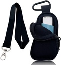 Caso de viaje de Holder Neoprene para Asthma Inhaler, Handy Mini Bag for Inhaler for All Ages, Inhaler Not Included (Black)
