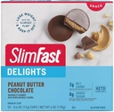 SlimFast Delights Peanut Butter Chocolate Snack Cup, 0g Añadido Sugar, 2g de Net Carbs, 10 Conde