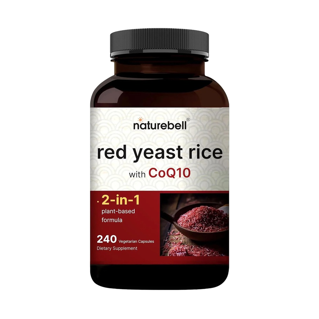 Rice de levadura roja con CoQ10, 240 cápsulas vegetarianas ← Advanced Heart Health Herbal Supplement – Antioxidant Support for Energy & Heart Health – Non-GMO