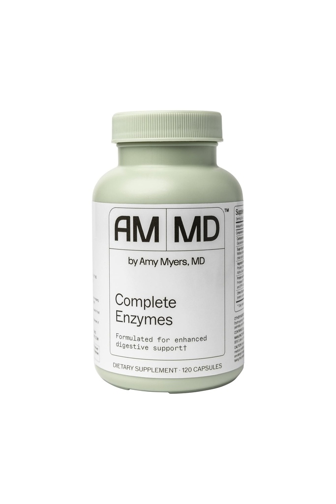 Amy Myers MD Enzymes completas - Gut Care &amp; Digestive Health Support Suplemento - Daily Healthy Microbiome Support Suplemento nutricional - 120 cápsulas