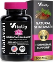 Shatavari Capsules for Women 1200mg - USA Made Shatavari Root Suplemento para el apoyo hormonal normal, menopausia " Menstrual Wellness - 60 cápsulas Vegan