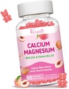 Calcio Magnesio Zinc Gummies con vitamina D3 B12, Suplementos de Calcio para Mujeres Hombres, Peach Flavor 60 Cts