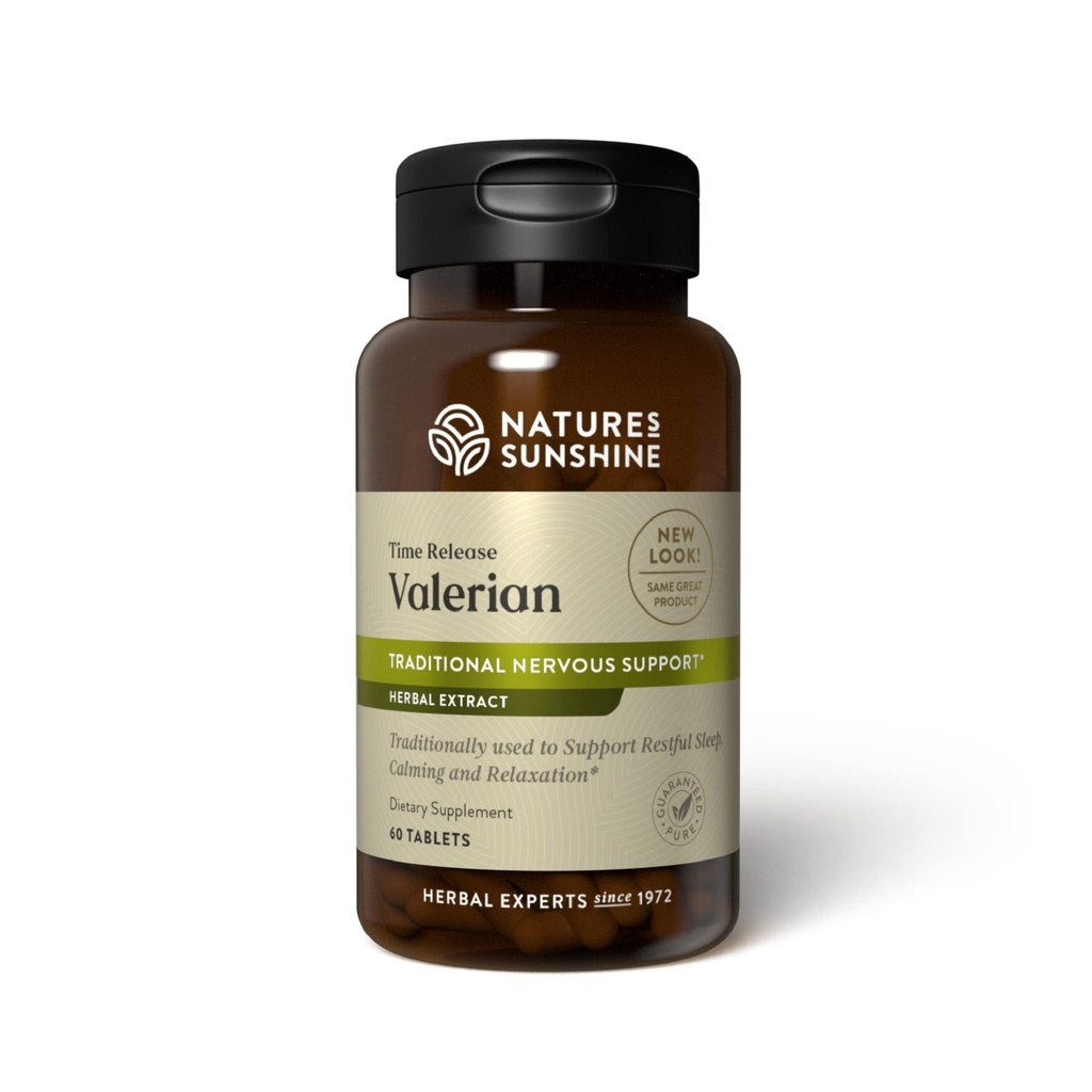 Sunshine Valerian Root Extract Time Release, 60 Capsules peru Herbal Supplement Promueve la relajación, apoya el sueño y proporciona soporte natural del sistema nervioso