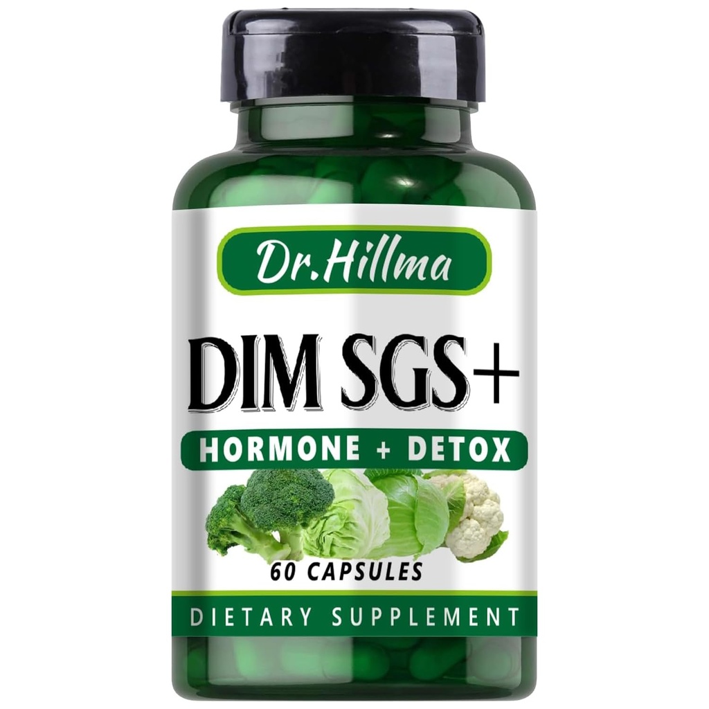 Dim Hormon Detox Suplemento 200Mg Diindolylmethane Alienta el suplemento normal de estrógeno para las mujeres, Hormonal Acne Hot Flashes Suplementos, Menopause Support, promueve la detoxificación(60Capsules)
