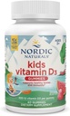 Naturales nórdicos Vitamina D3 Gummies Niños, Salpicadura de sandía silvestre - 60 Gummies - 400 UI Vitamina D3 - Bone Health, Healthy Immunity - Non-GMO, Vegetarian - 60 servicios