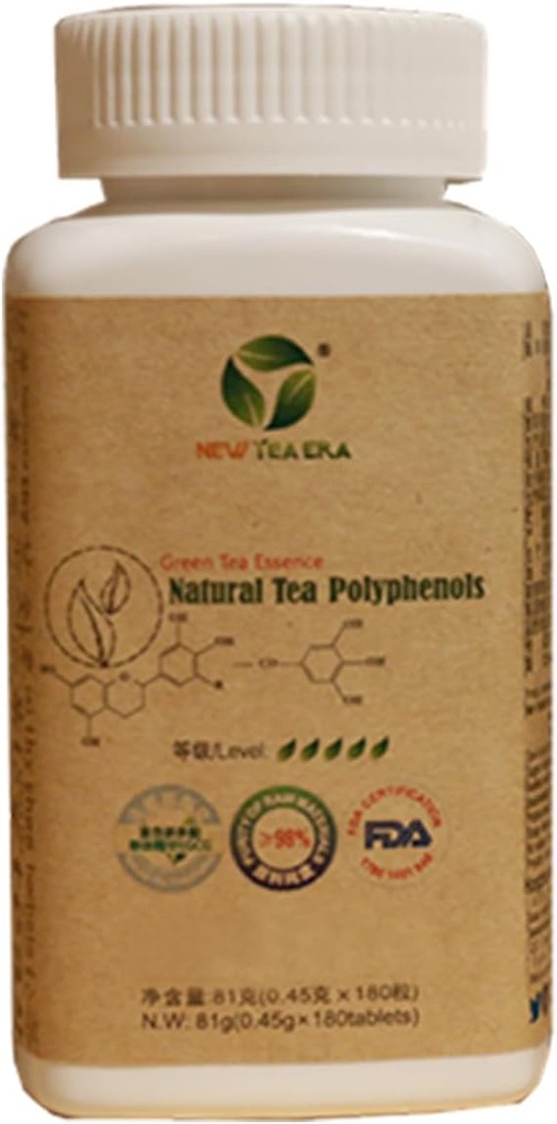Extracto de té verde 98%, Tea polifenoles Tablets, Antioxidante e Immune Support,Single Bottle 180 Tablets