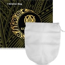 Tradicional Kava Strainer - Bolsa de nylon de grado alimentario para polvo de raíz - 100 micrones de malla con vajilla - fuerte reutilizable 10 x 12 pulgadas