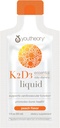 Teoría K2D3 Líquido - Hueso " Apoyo a la salud del corazón* - Combina la vitamina D3 " Vitamina K2 - Lácteos, Soy " Gluten Gratis - Peach, 1 oz (12 Pack)
